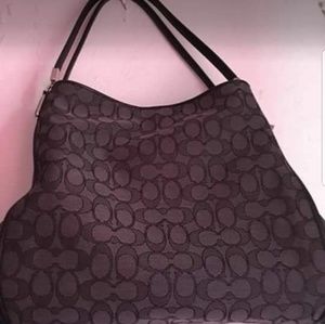 New Black and grey medium size coach purse